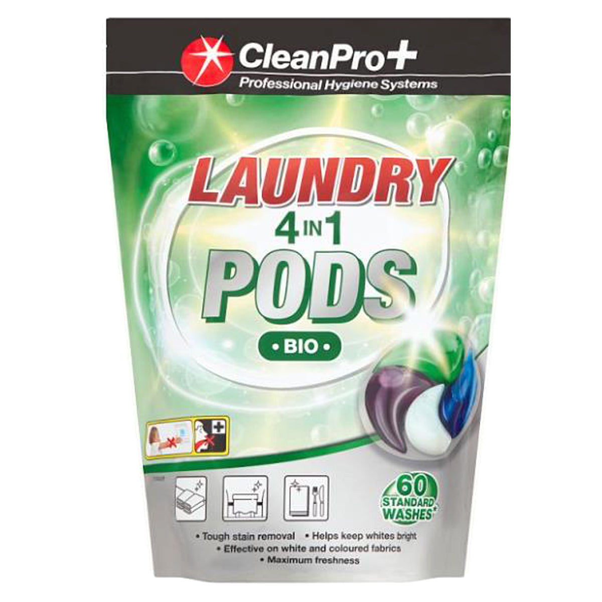 CleanPro+ Laundry 4 in 1 Pods Bio 1.62kg 60 Washes