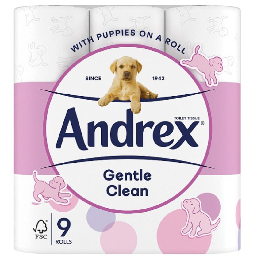 Andrex Gentle Clean Toilet Tissue 9 Rolls