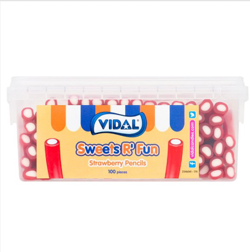 Vidal Sweets R' Fun Strawberry Pencils 100 Pieces 1.2kg
