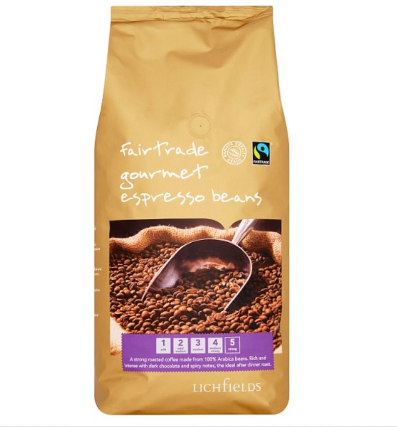 Lichfields Fairtrade Gourmet Espresso Beans 1kg