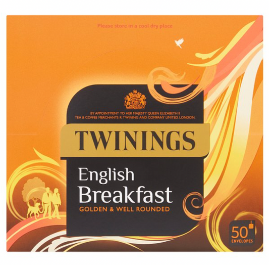 Twinings English Breakfast Golden & Well Rounded 50 Envelopes 125g