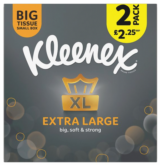 Kleenex Extra Large Tissues Compact Twin Pack