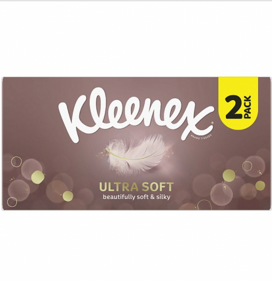 Kleenex Ultra Soft Tissues - Beautifully Soft and Silky Tissues - Twin Pack
